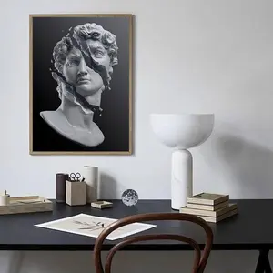 Broken David Head Statue Canvas Painting without Frame, 1 Count Modern Wall Art Painting, Wall Art Decor for Home Living Room Bedroom Office School