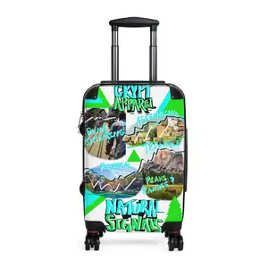 Natural Signals Travel Suitcase – Crypt Apparel Adventure Graphic Carry-On with Scenic Collage
