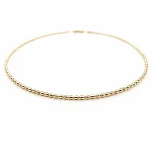 14k Gold Filled 15.5" Oval Pattern Necklace - Waterproof!