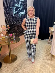 Always Classic Gingham Peplum Top