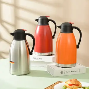 1.5L/2.0L Stainless Steel Vacuum Insulated Coffee Carafe, Jug, Double Wall Coffee Pot with Easy Pour Spout Leak-Proof Food Grade BPA-Free 24H Heat & Cold Retention, for Home Office Kitchen Camping Restaurant Party, Perfect Birthday Gift for Coffee Lovers