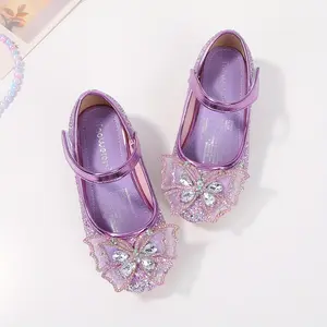 Girls' Sparkly Mary Jane Shoes / Low-Top Princess Shoes with Bow & Sequins / Suitable for Weddings, Performances, Casual Attire / Upper & Sole, Tape Closure ( &)