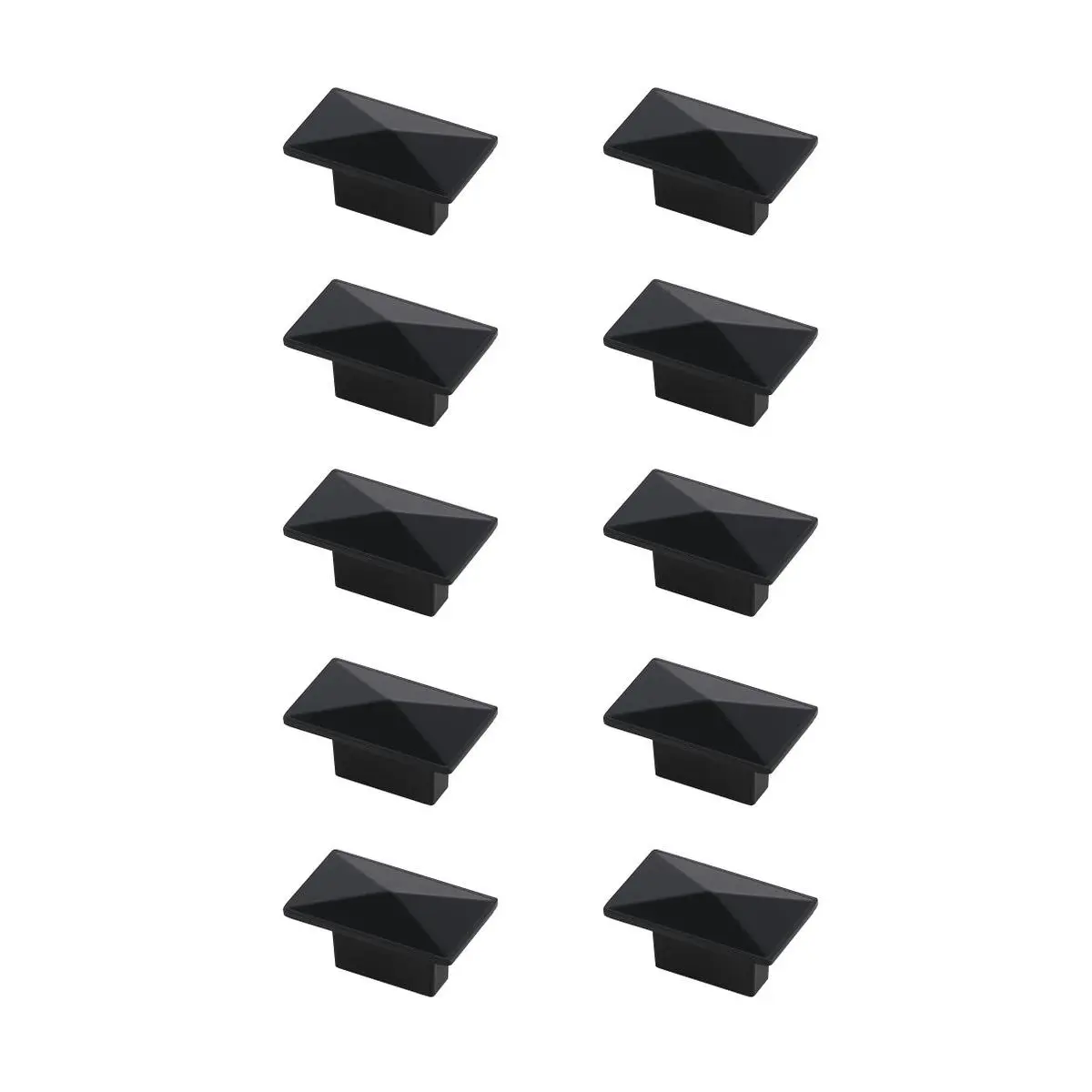 212 MAIN 2 in. Rectangular Matte Black Perry Multipack Door Knob - Pack of 10
