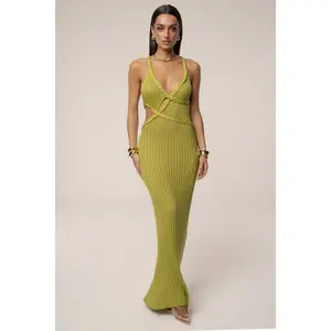 Lime Drift And Dream Braided Maxi Dress