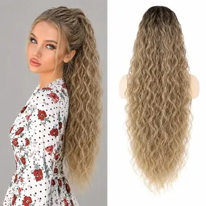 NOKOARI 30” Long Wavy Claw Ponytail Extension, Curly Clip-In Synthetic Hairpiece, Soft Fluffy Natural-Looking for Women outdoorfun