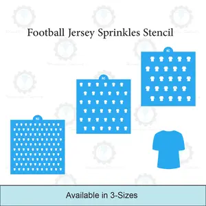 Football Jersey Sprinkles Stencil | 3D Printed, Cookie, Cake, & Cupcake, Decorating Stencils