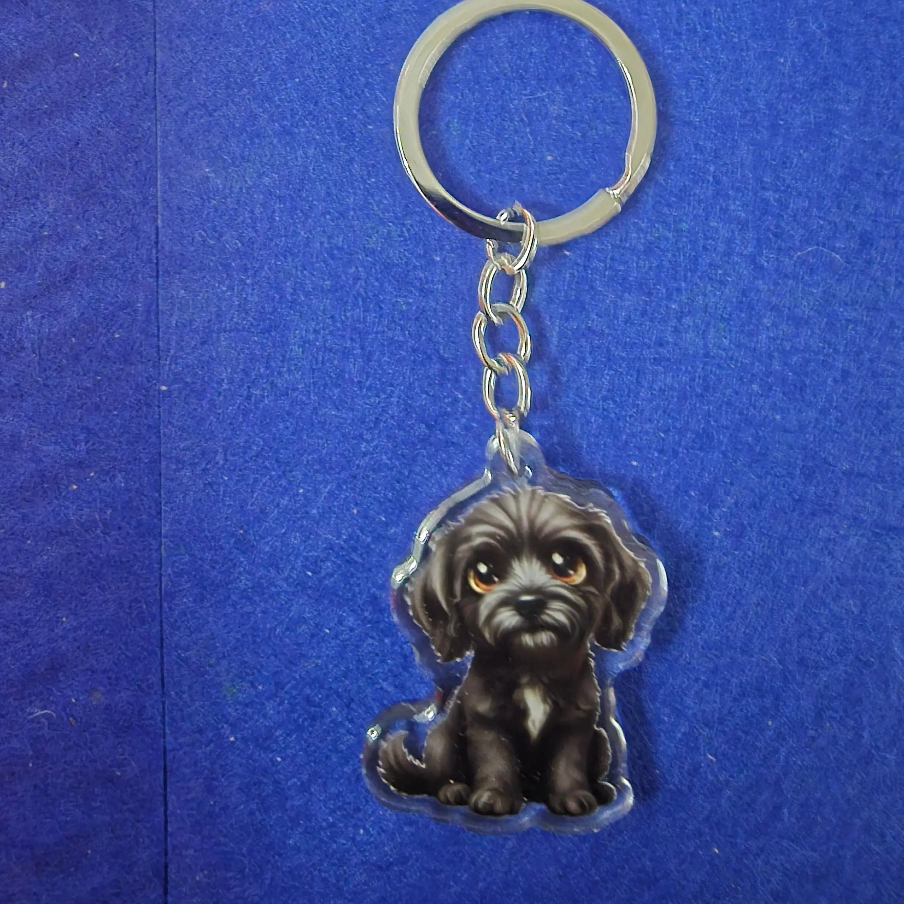 Goldendoodle Black Kawaii Style - Acrylic Keychain