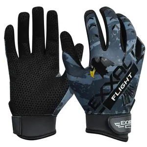 Exxact Sports Flight Baseball Batting Gloves Youth & Adult with Textured Leather Palm, Softball Batting Gloves for Women/Men (Gray)