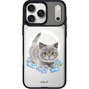 THE HOOD Bristish Short GoldenSnap Magnetic Interchangeable Protective Phone Case Compatible with MagSafe, Cute Pink Heart & Bow Print Case for iPhone 17 Pro Max / iPhone 17 Pro / 17 / Air / 16 Pro Max / 16 Pro / 15 Pro Max / 15 Pro