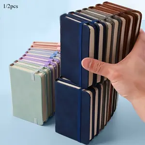 1/ 2pcs Portable Mini Journals Notebook with 100 Pages, Elastic Closure, Personal Organizers for Daily Writing, Journaling, and Idea Collection - Durable, High-Quality, and Stylish Accessories for Men and Women
