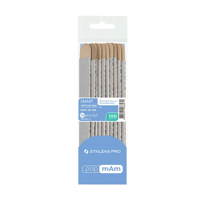Disposable files papmAm (soft base) on a wooden base Staleks Pro Smart 20 (10 pcs) -DWC-20