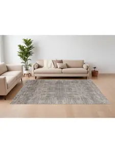 HomeRoots 566895 9 x 12 ft. Abstract Hand Woven Worn Faded Rectangle Area Rug, Gray & Silver