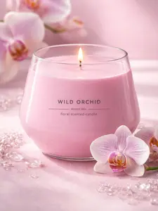 Wild Orchid Pink Floral Scented Candle Orchid Inspired Home Decor for Cozy Vibes Relaxation and Gifting Elegant Soft Calming Scent