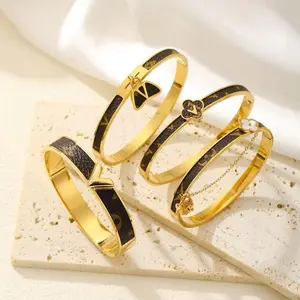 V-Shape Bracelet, Clover Titanium Jewelry, Stainless Steel Daily Cuff, Geometric Luxury Gift, Modern Symbolic Accessory