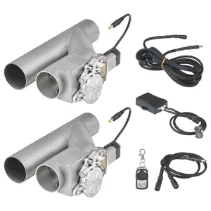 fathersdaygift VEVOR Electric Exhaust Cutout, 2.5 Inch 2PCS Universal Stainless Steel Exhaust Valve Kit with One Controller Remote Kit, Cut Out Valve, Y Pipe, Remote Control, Fits Trucks, Sedans, Sports Cars, SUVs