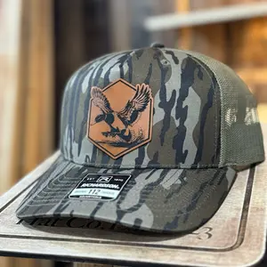 Richardson Mossy Oak Camo Leatherette Patch Hat 112 - Camo Two-Tone Cap with a Duck Patch