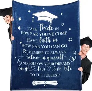 VitalCozy 50 x 60 Inches Graduation Gifts for Her Him Lightweight Graduation Blanket Class of 2026 Throw Soft Decorations for Party Supplies Bed Couch