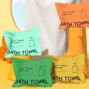 2/4 Pack Compressed Bath Towels Random Colors, Disposable Thick Large Bath Towels, Individually Wrapped Hotel Travel Use