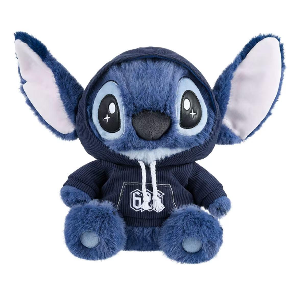 Disney Stitch Plush Doll with Overalls Cute & Soft Stitch Hoodie Trandy Adorable Street Style Stuffed Animal, Perfect Ideal Christmas Holiday Shopping Gift for Kids & Fans Valentine Gift for Girlfriends