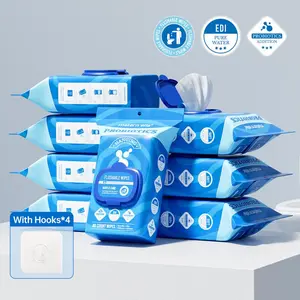 Maternella - Hanging Wipes - 8 Pack, 640 Wipes - Herbal Relief Wet Wipes - Probiotic & Centella Asiatica Care Essential Oils - Septic  and Sewer Safe Butt Wipes with Hooks For Adults