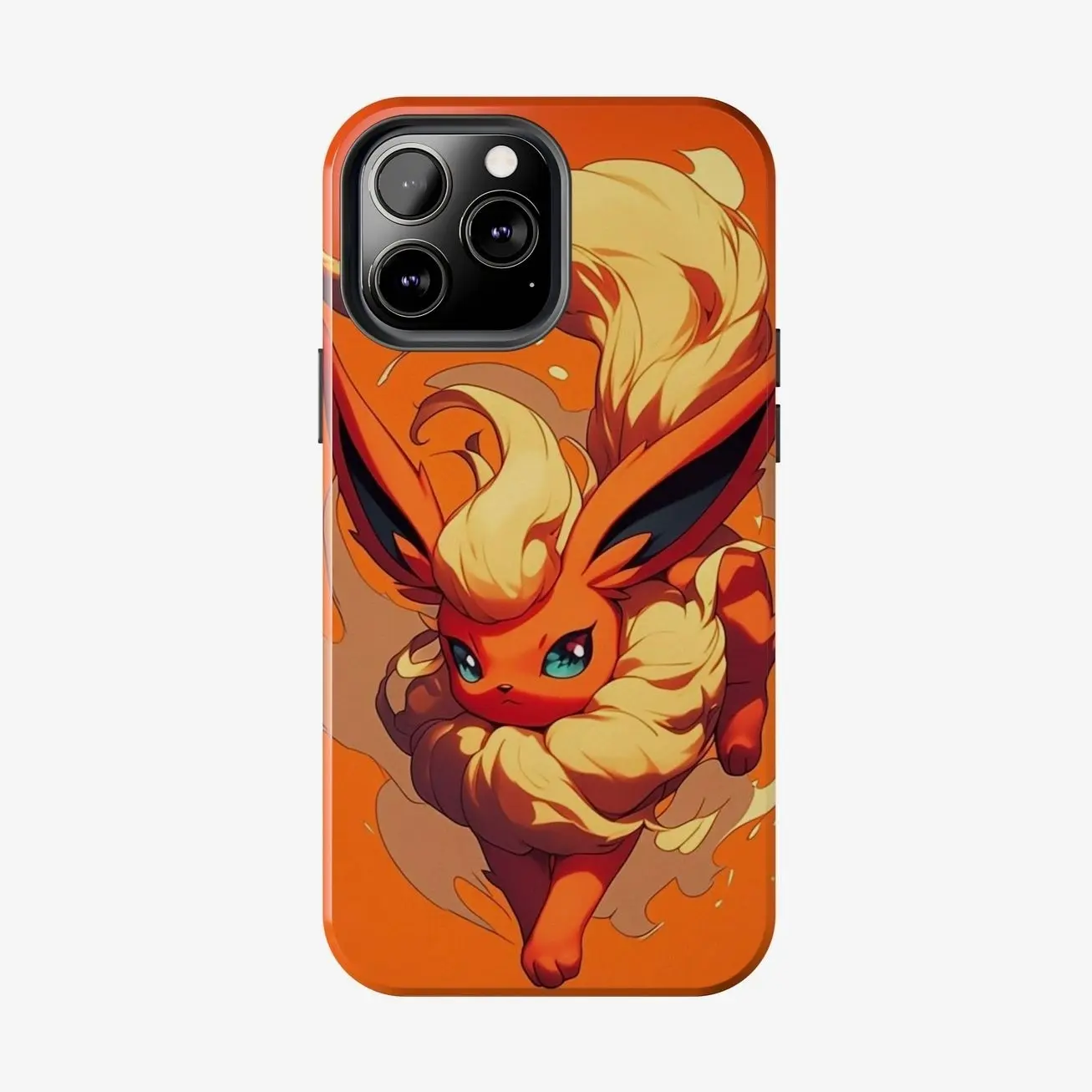 Flareon Eeveelution Pokémon Inspired Phone Case for iPhone 17-7 Pro Max Plus & Samsung Galaxy S26-S21 Ultra Plus S