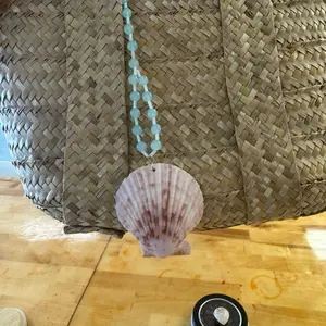 White Shell Bag Charm with Beads - Decorative Accessory for Bags and Totes