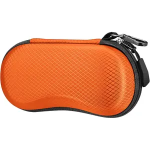 Sunglasses Case, Hard EVA Shell Shockproof Sport Glasses Case with Metal Carabiner Travel Zipper Eyeglasses Holder