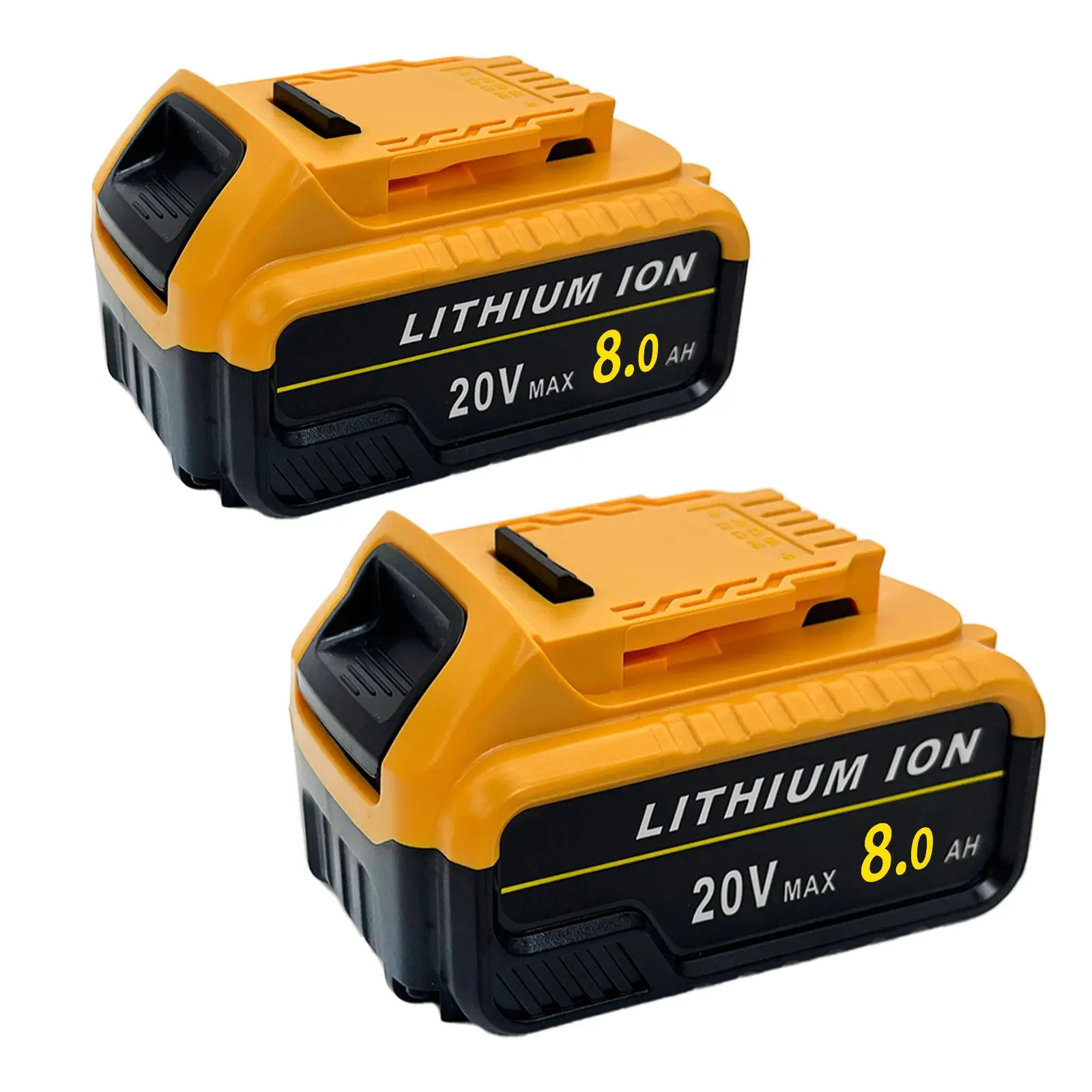 20V 8.0Ah Lithium Battery Pack, Replacement Power Tool Battery with LED Indicator, Quick Release Design, Fits Select Yellow 20V Cordless Tools