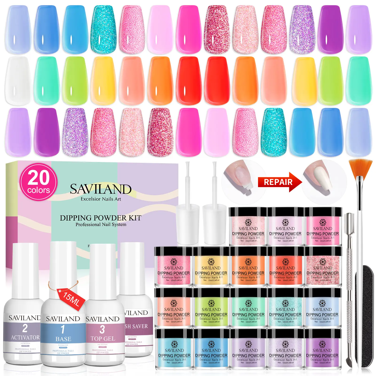 29 PCS Rainbow Dip Powder Set