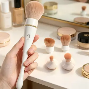 Electric Makeup Brush Cleaner & Dryer Kit with 4 Brush Heads