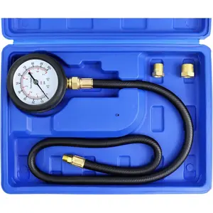 Oil Pressure Tester Kit Professional Oil Pressure Gauge Tool for Engine Diagnostic Test with Hose Adapters and Carry Case for Cars ATVs Trucks Use 0-100psi