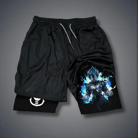Dragon Ball DBZ Vegeta 80s 90s summer men shorts for men jorts outfit men graphic shorts Double-layer sports shorts Comfortable short shorts summer