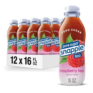 Snapple Zero Sugar Raspberry Tea, 16 fl oz recycled plastic bottle, Pack of 12 Beverage Fruit Flavor