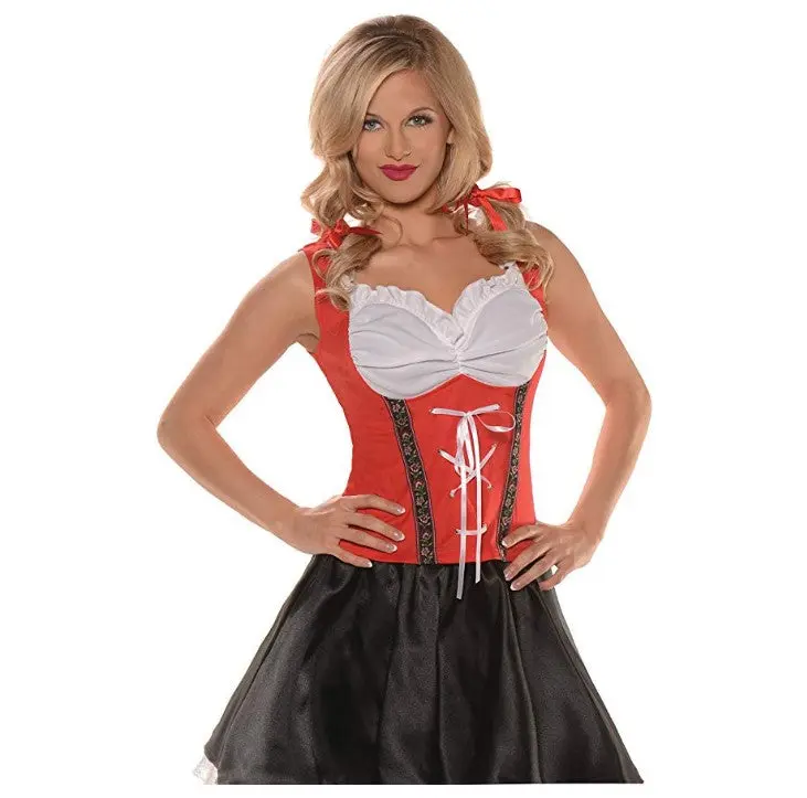 Red Beer Maiden Top - Oktoberfest/Renaissance - Costume - Women - 2 Sizes