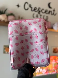 Pink Butterfly Reader Book & Kindle Pouch, E-Reader Zip up Book Sleeve, Bookworm Gift, Book Protector, Soft Girlie Reading Accessoires