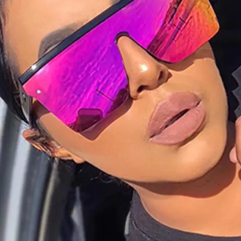 Unisex Street Trend Square Large Frame Sunglasses, Trendy Vintage Pink Sunglasses for Travel Use, Fashion Accessories for Outdoor Activities, Fashionable Sunglasses