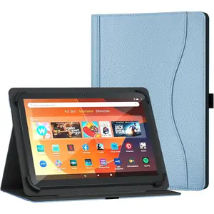 10 11 inch Tablet Case for Android 16 15 Tablet 10.1 inch Case, Multi-Angle Viewing Stand Cover with Pocket for 9.6-11 Inch Tablet, Sky Blue