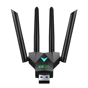 Dual Band 1300Mbps WiFi USB Adapter 2.4G/5Ghz Wi-Fi Dongle USB3.0 802.11AC 4-Antenna Wireless Receiver For PC/Laptop Driver Free Smart Voice Assistant Headset with ENC