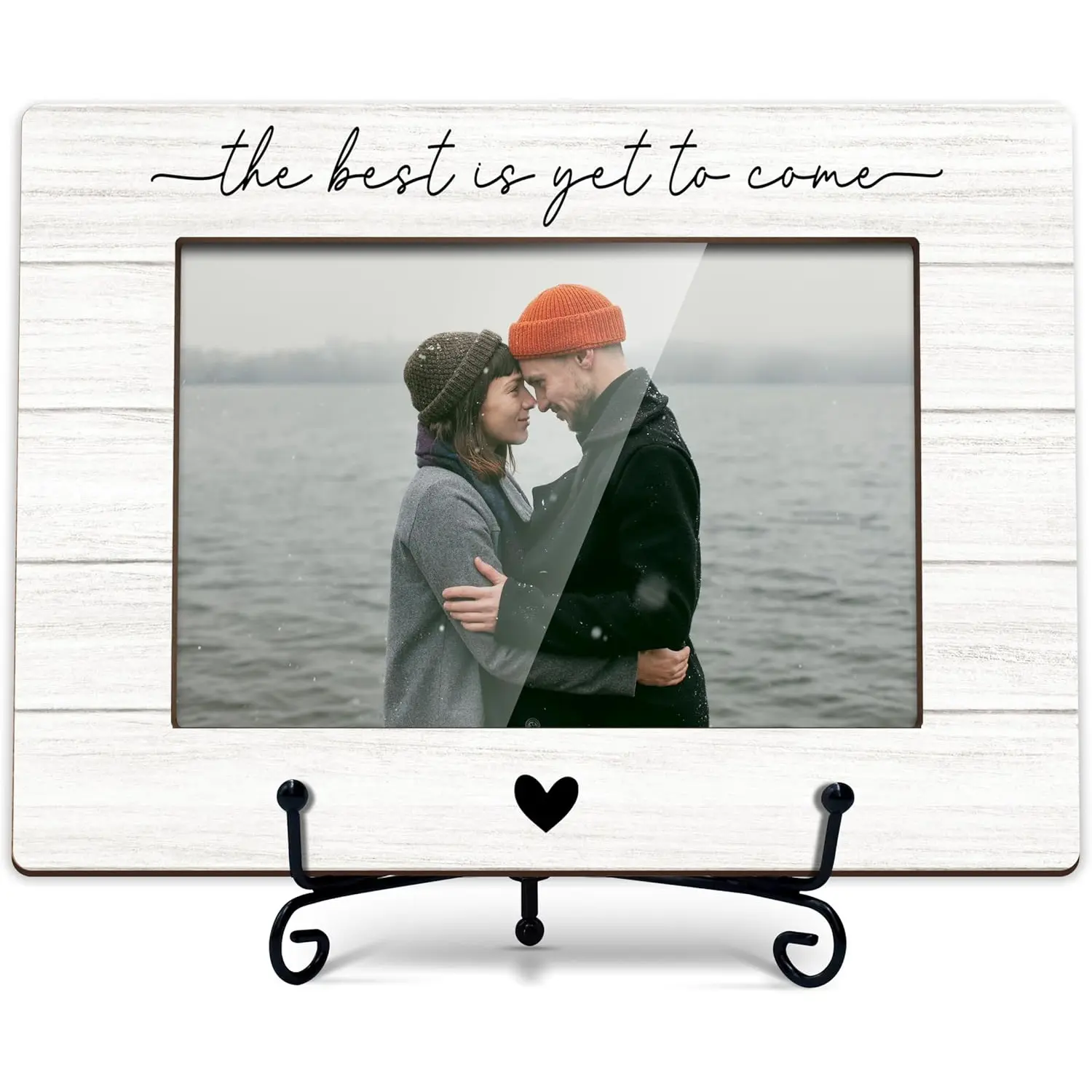 Couple Picture Frame, Love Picture Frames, Engagement Gifts for Women, Wedding Photo Frame for Newly Couples, 4x6 Picture Frame for Desk Display