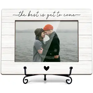 Couple Picture Frame, Love Picture Frames, Engagement Gifts for Women, Wedding Photo Frame for Newly Couples, 4x6 Picture Frame for Desk Display