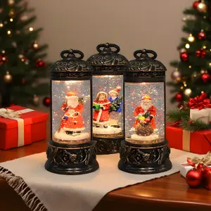 Christmas Music Snowball Lantern, Battery Operated Rotating Glowing Water Globe, Indoor Christmas Decoration for Adults & Kids