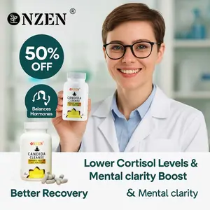 NZEN Candida Cleanse 60 Capsules - Clinically Studied Candida-Fighting Formula for Gut & Colon Support with Natural Ingredients and Detoxing Benefits - Healthcare