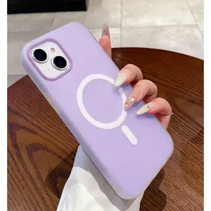 Phone Cases for iPhone 17 Pro Max 16 15 14 13 12 11 Pro Max Plus  Case Compatible with Magsafe, Translucent Liquid Silicone Shockproof Protective Cover case for iPhone17 Pro Max  Purple