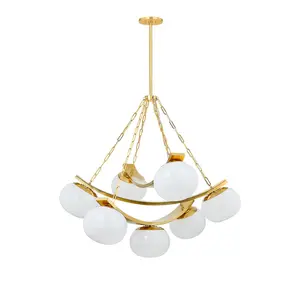 Duxbury Seven Light Chandelier Aged Brass