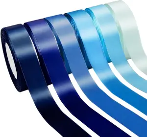 150 Yards Blue Satin Ribbon 1 Inch 6 Rolls Assortment Ribbons for Crafts  Wrapping Flower Bouquet Wedding Invitations Birthday Party Festival Decoration Hair Bows