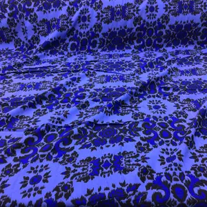 Challis Rayon Apparel Fabric Ikat Blue Black F521
