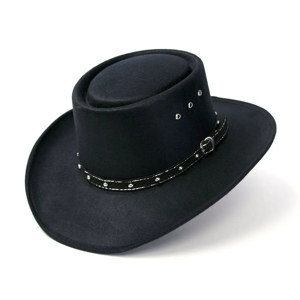 Black Felt Finish Western Gambler Hat