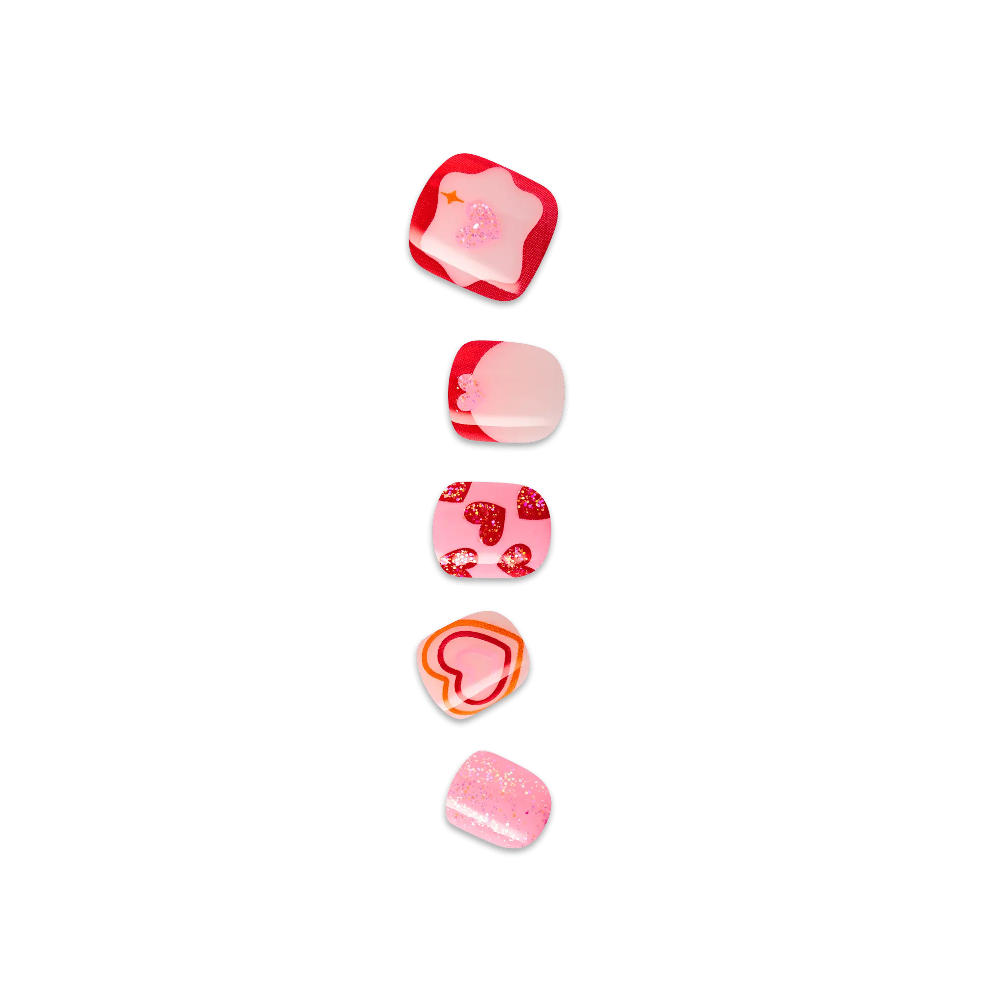 Impress Kids No Glue Fake Press On Nails - Magical Friend | Design, Red & Pink, Kids, Squoval, Manicure