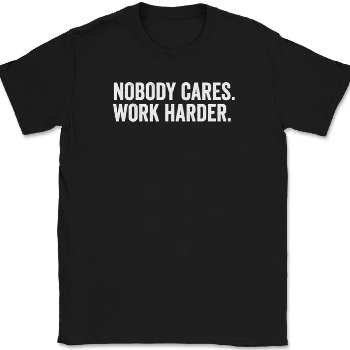 Men's Short-Sleeve "Nobody Cares Work Harder" Cotton T-Shirt - Unisex, Regular Fit, S-3XL Sizes