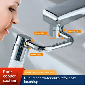 CityDry-Rotatable Faucet Aerator Extension - for Effortless, All-Angle Control, Rotating Swivel Faucet Aerator Extender, Kitchen Bathroom Sink Faucets Sprayer Attachment with 2 Mode Splash